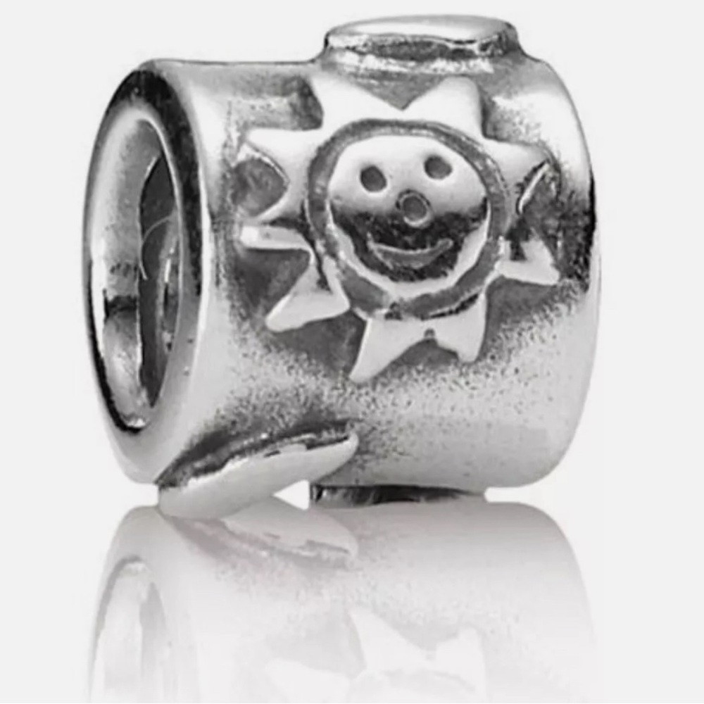 Retired Authentic Pandora Sun, Moon, Stars Sterling Silver Charm Bead -790128